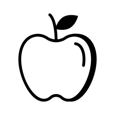 Elma ikonu kullanmaya hazır, sağlık ve beslenme tasarımı için iyi