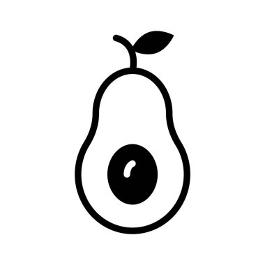 Canlı avokado ikonu organik ve sağlıklı yaşam tarzı tasarımı için uygundur