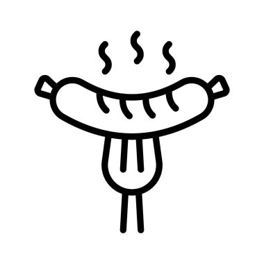 Izgara barbekü ikonu, yemek ve açık hava etkinlikleri için mükemmel.