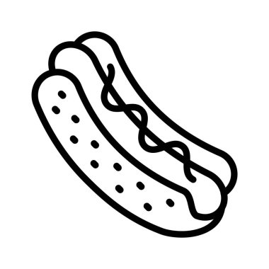 İştah açıcı sosisli ikonu, barbekü ve eğlence için harika.