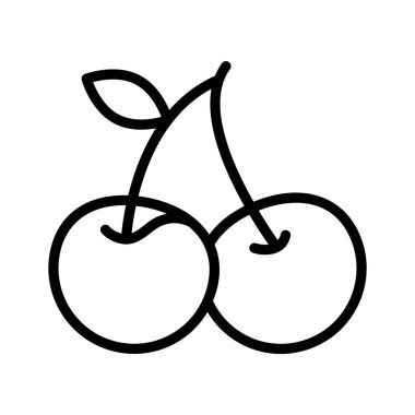Kiraz ikonu, meyve temalı grafikler için harika.