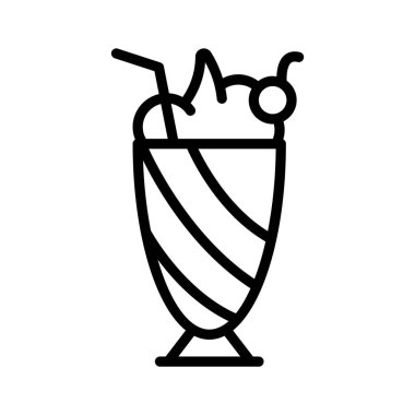 Kremalı milkshake ikonu, yazın ideal tatlı.