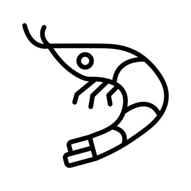 Dolgun karides simgesi deniz ürünleri tasarımlarında idealdir.