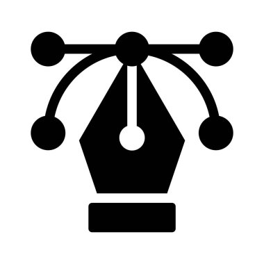 Modern düz stil kalem aracının bu yaratıcı simgesine tutun