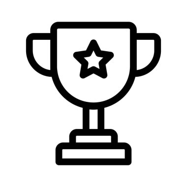 Düzenlenebilir stilde kupanın düz simgesi, başarı ödülü vektör tasarımı