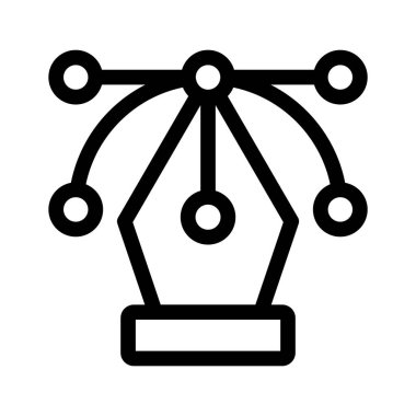 Modern düz stil kalem aracının bu yaratıcı simgesine tutun