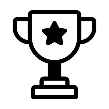 Düzenlenebilir stilde kupanın düz simgesi, başarı ödülü vektör tasarımı