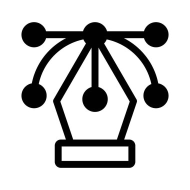 Modern düz stil kalem aracının bu yaratıcı simgesine tutun