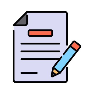 Anlaşmanın kalem konsepti simgesine sahip bir sayfa