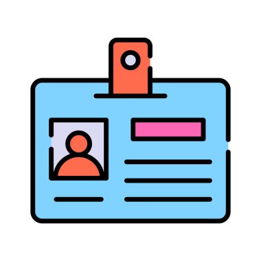 Çalışan kimlik kartı vektör tasarımı, giriş kartı simgesi modern stilde