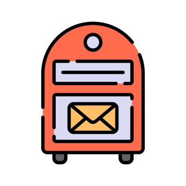 Modern tasarım tarzında posta kutusunun basit simgesi