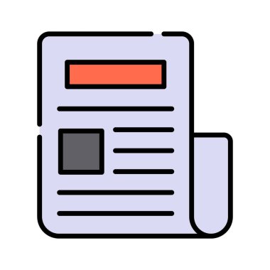 Gazetenin moda simgesi, basın açıklaması konsepti vektörü