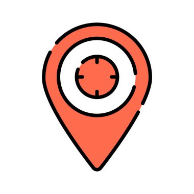 Hedefi olan bir konum iğnesi, nokta doğruluğunu simgeliyor.