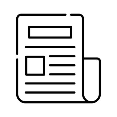 Gazetenin moda simgesi, basın açıklaması konsepti vektörü