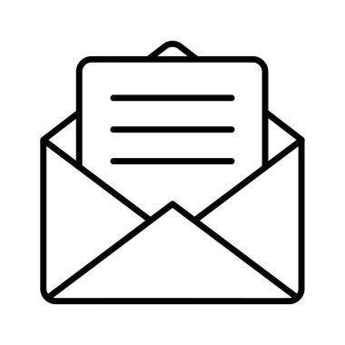 Mektupla birlikte açık bir zarf, e-posta veya iletişimi simgeliyor