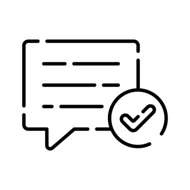 Onaylanmış ileti veya iletişimi sembolize eden işaretli bir sohbet balonu