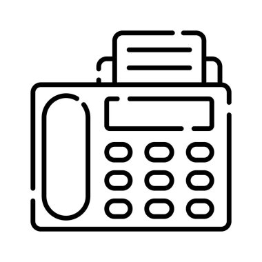 Gönderen ve alan belgeyi sembolize eden klasik bir faks makinesi simgesi