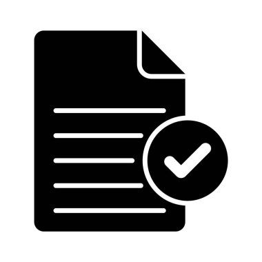 Onaylamayı gösteren işaretli bir belge simgesi