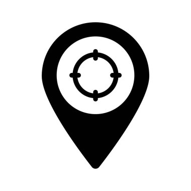 Hedefi olan bir konum iğnesi, nokta doğruluğunu simgeliyor.