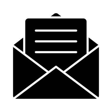 Mektupla birlikte açık bir zarf, e-posta veya iletişimi simgeliyor