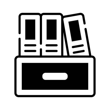 Dosyaların modern tarzda bir vektörü, klasörlerin modaya uygun simgesi