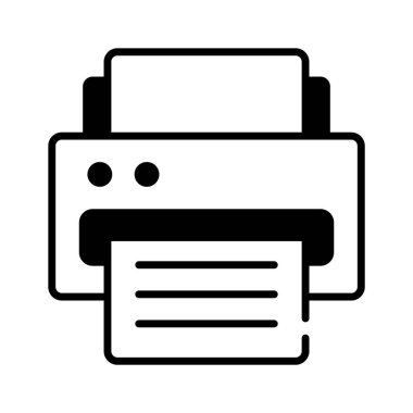 Belgeler, resimler ve daha fazlası için yazıcı işlevselliğini temsil eden modernize edilmiş bir yazıcı simgesi