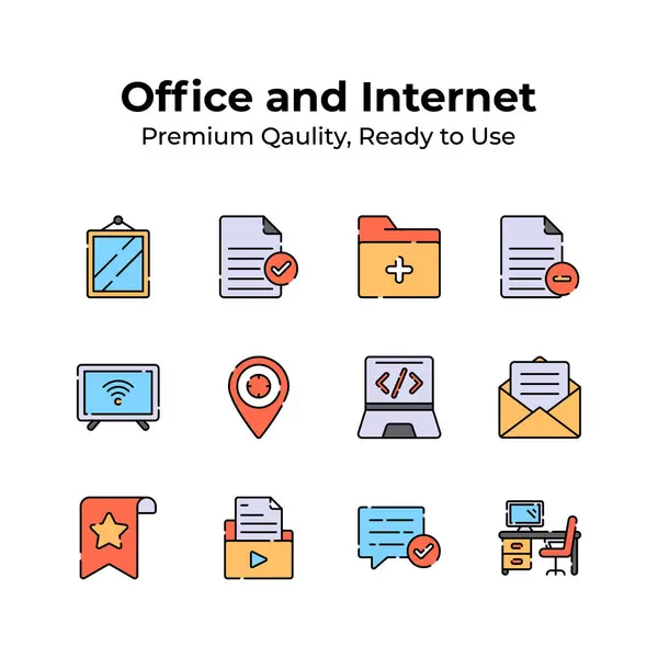 stock vector Get this creatively crafted amazing icon of office and internet