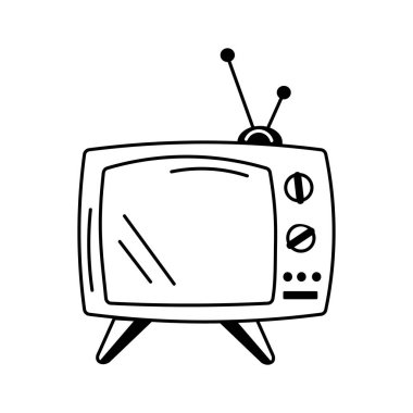Eski el çizimi televizyon simgesinin resimleme biçimi