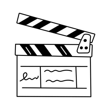 Sinema üretimi için film alkışının Doodle tarzı simgesi