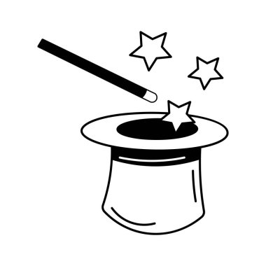 Sihirli ikon, sihirli değnek sihirbazın elinde