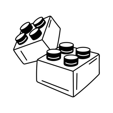 İnşaat oyunlarında kullanılan oyuncak yapı taşları.