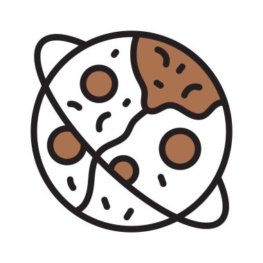 Astronomi ve uzay bilimini temsil eden uzay, gezegen ve yıldızların simgesi