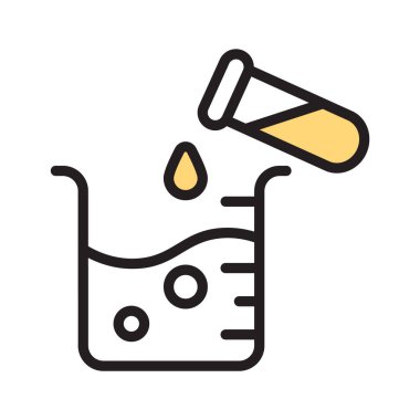 Beher başka bir tanesine sıvı döküyor, kimyasal bir reaksiyon gösteriyor.