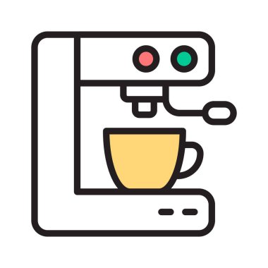 Taze kahve demleyen bir kahve makinesi.