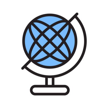 Coğrafyayı, dünya bilgisini ve küresel bağlantıları sembolize eden bir küre