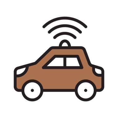 Otomatik araç teknolojisini temsil eden kendi kendine çalışan bir araba.