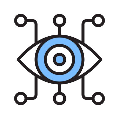 İzleme, izleme ve veri toplamayı temsil eden dijital bir göz