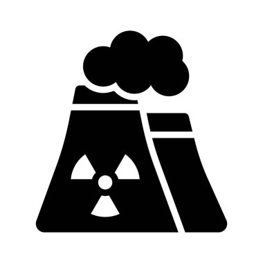 Modern tarzda nükleer enerji santralinin düzenlenebilir bir simgesi.