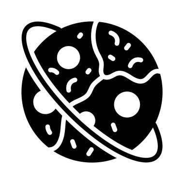 Astronomi ve uzay bilimini temsil eden uzay, gezegen ve yıldızların simgesi