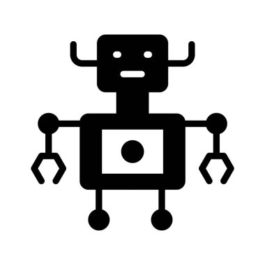 Yapay zekayı ve robot teknolojisini simgeleyen basitleştirilmiş robot tasarımı