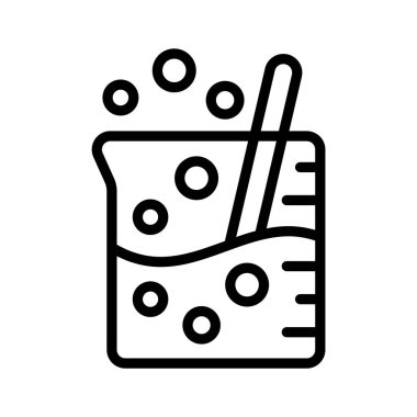 Sıvı kabarcıklı kimyasal deney tüpü, devam eden bir deneyi temsil ediyor.