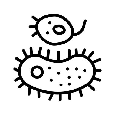 Mikrobiyolojide patojenleri temsil eden mikroskobik bakteri ve virüs