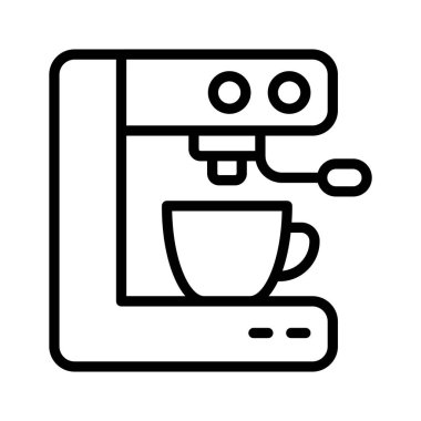 Taze kahve demleyen bir kahve makinesi.