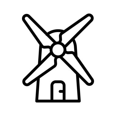 Rüzgar enerjisini elektriğe dönüştüren bir yel değirmeni