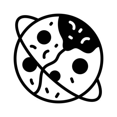 Astronomi ve uzay bilimini temsil eden uzay, gezegen ve yıldızların simgesi