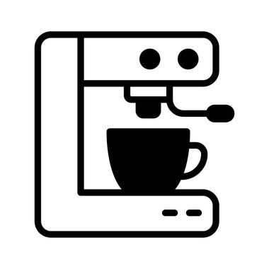 Taze kahve demleyen bir kahve makinesi.