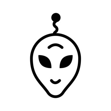 Uzaylı kafası dünya dışı varlıkları ve bilinmeyen yaşamı sembolize ediyor.