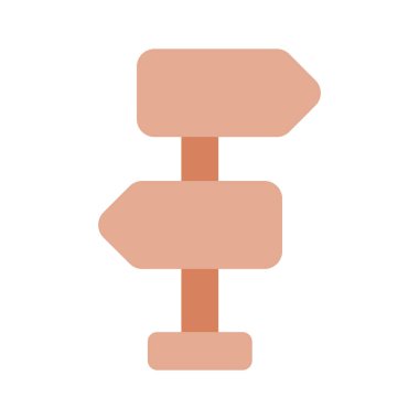 Navigasyon veya rehberliği temsil eden farklı yönleri gösteren bir işaret levhası