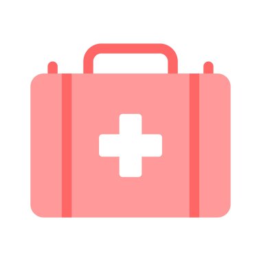Sağlık, güvenlik, acil durum, modern tarzda ilk yardım çantasının simgesi
