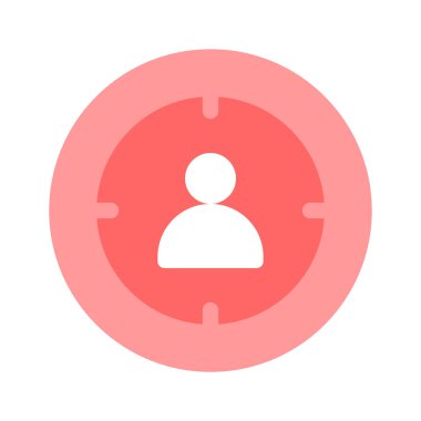 Hedef içinde, odak, hedef veya kullanıcı hedefleme vektör tasarımını temsil eden bir kişi